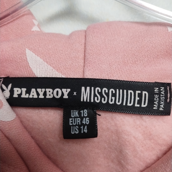 Pink Playboy X Extreme Oversized Repeat Print Hoodie Dress - Picture 7 of 8